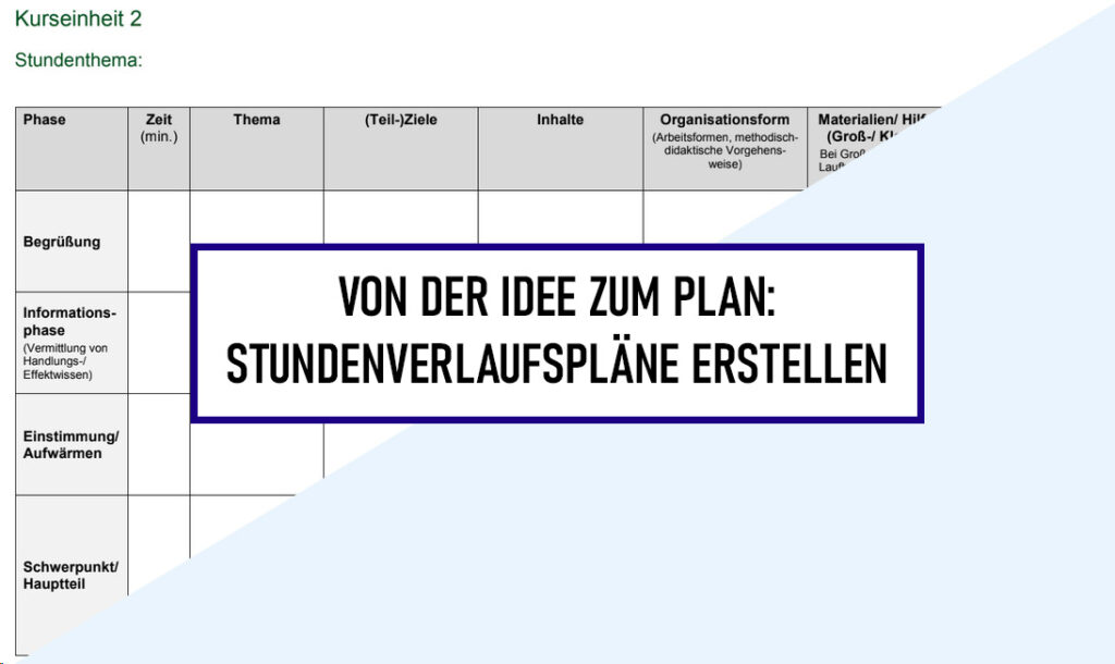 Stundenverlaufsplan Muster